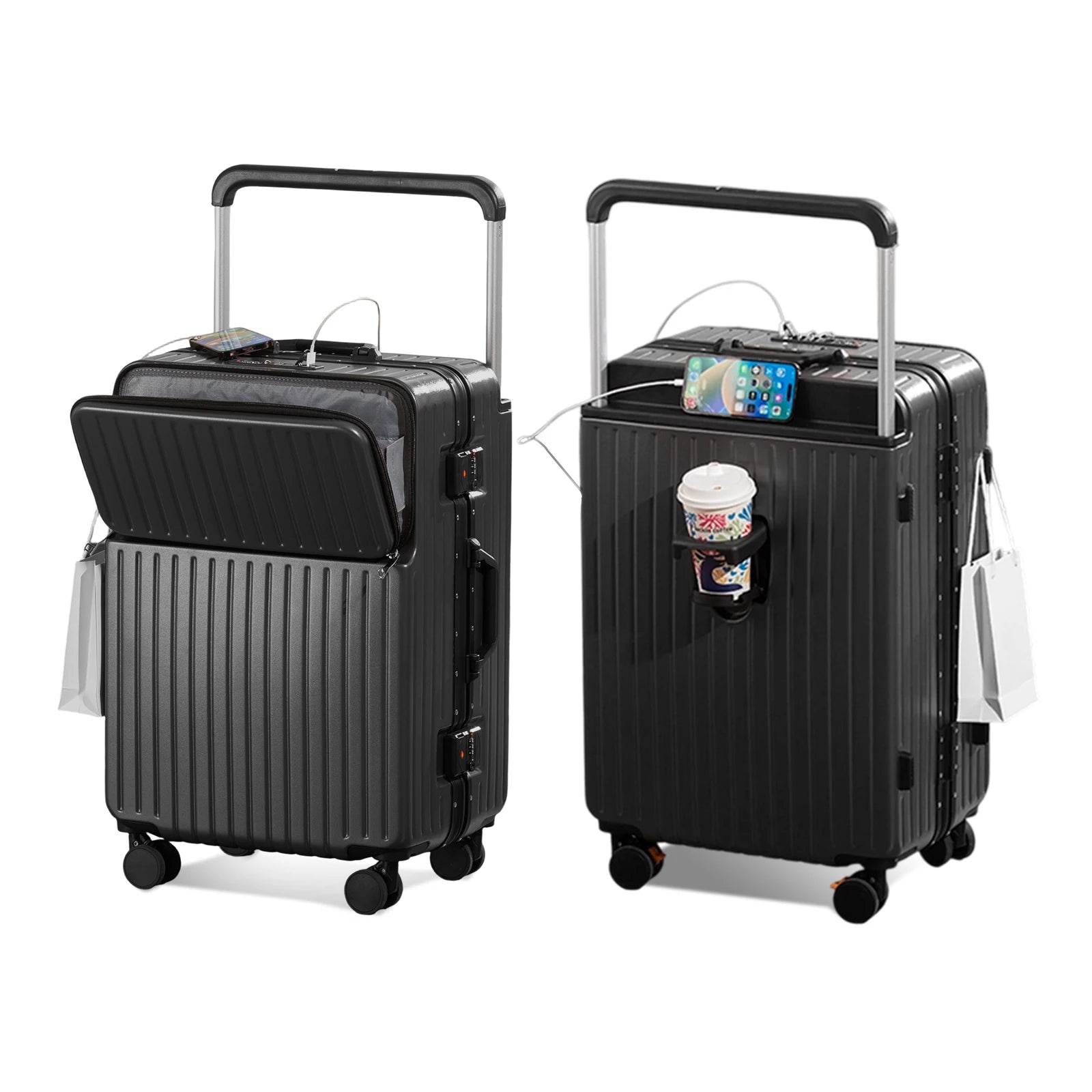 Fluxis Smart Suitcase | USB-C Charging, TSA Lock, Front Laptop